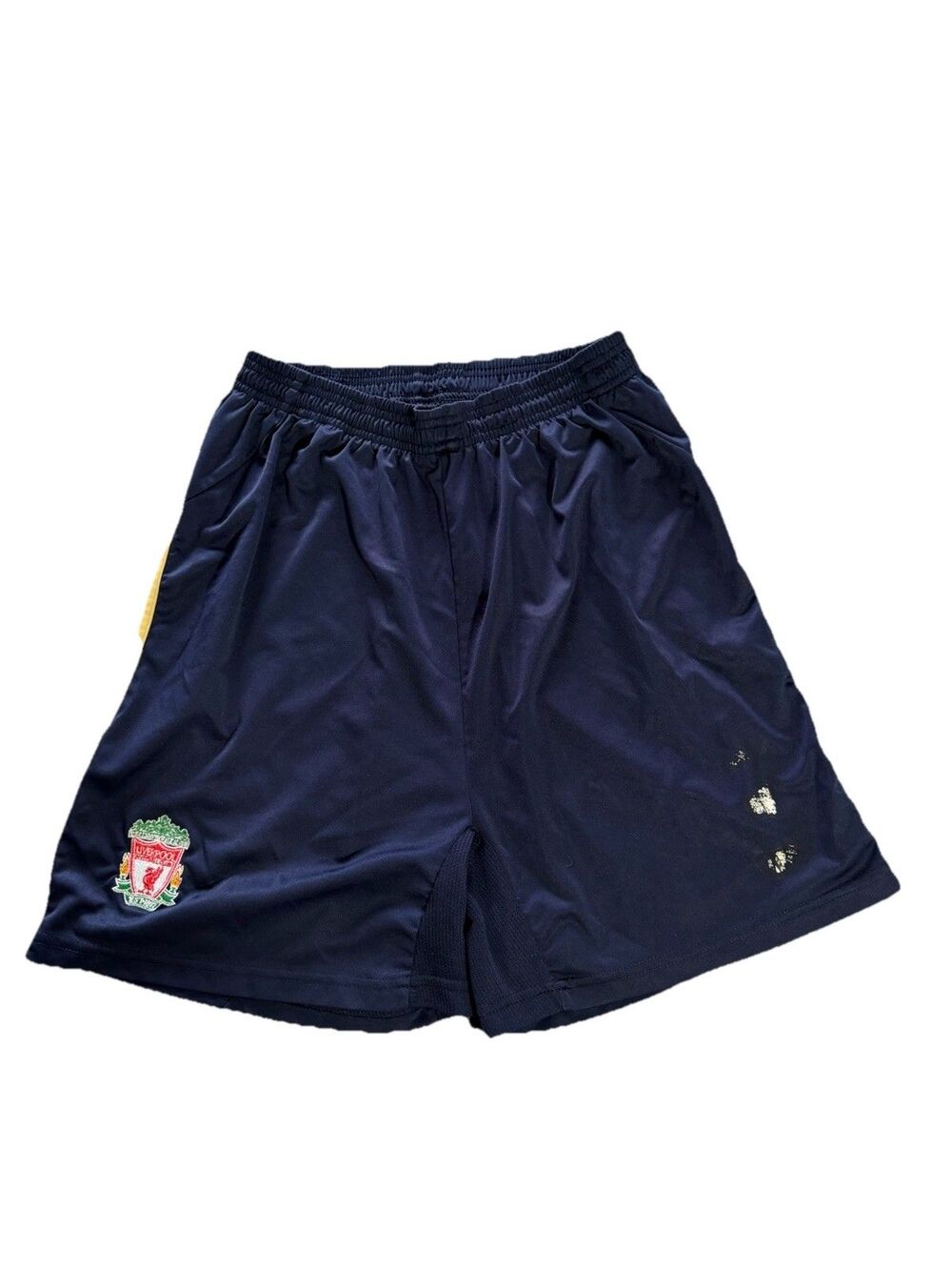 Liverpool FC Adidas Soccer Shorts Navy Yellow Approx Size S 25" Waist See Flaw